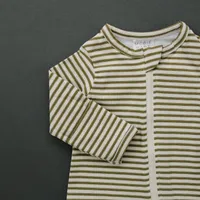 Olive Stripe Zipper Sleeper