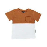 Camel Color Block Pocket Tee