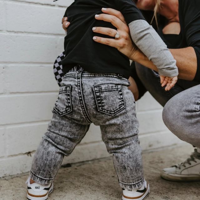 Acid Wash Grey Denim