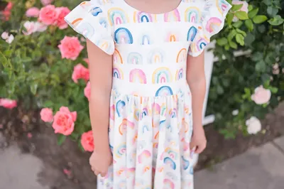 Watercolor Rainbow Olivia Dress