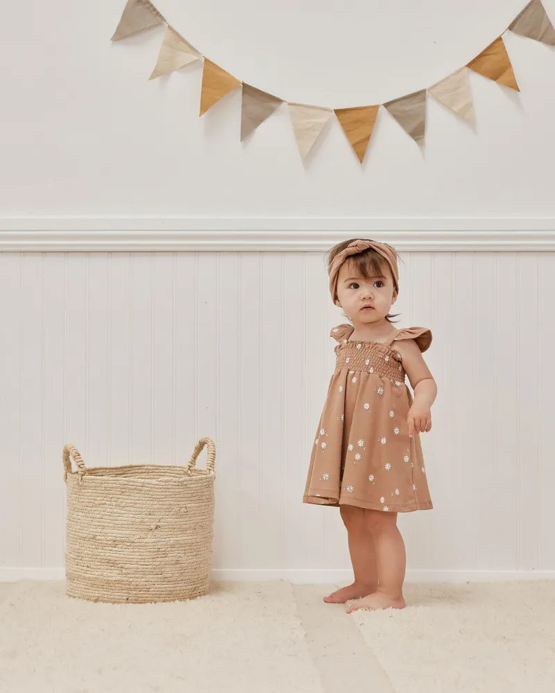 Sunburst Smocked Jersey Dress