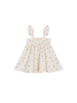 Dotty Floral Smocked Jersey Dress