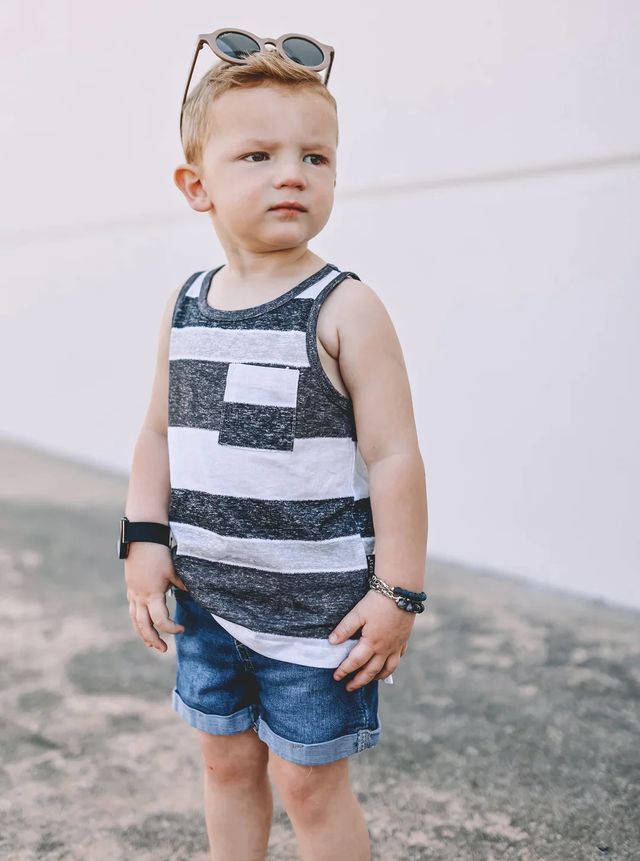 Washed Stripe Pocket Tank