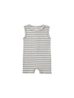 Ocean Stripe Ribbed Henley Romper