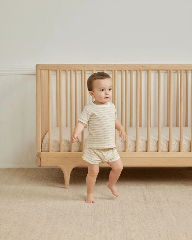 Silver Stripe Ribbed Shortie Set