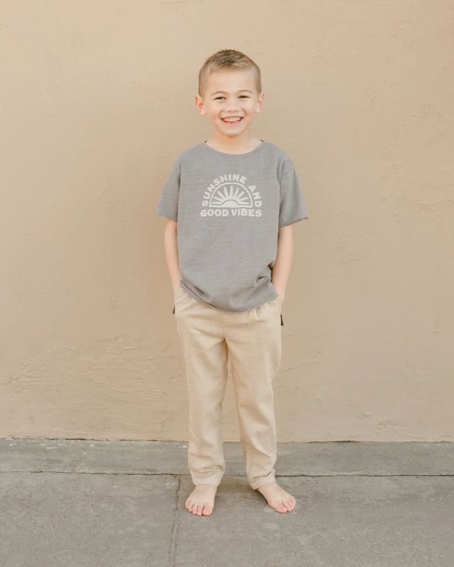 Sunshine + Good Vibes Raw Edge Tee