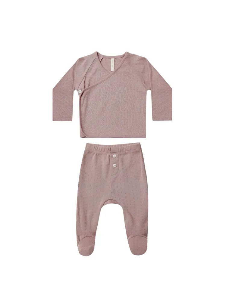 Lilac Pointelle Layette Set