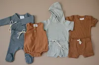 Waffle Layette Set - Charcoal