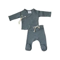 Waffle Layette Set - Charcoal