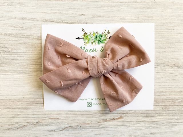 Mauve Swiss Dot Schoolgirl Bows