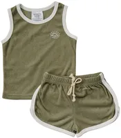 Green Terry Cloth Short Set