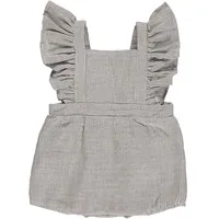 Janie Romper - Charcoal Stripe