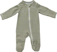 Olive Stripe Zipper Sleeper