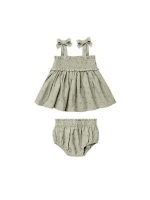 Dotty Smocked Top & Bloomer Set