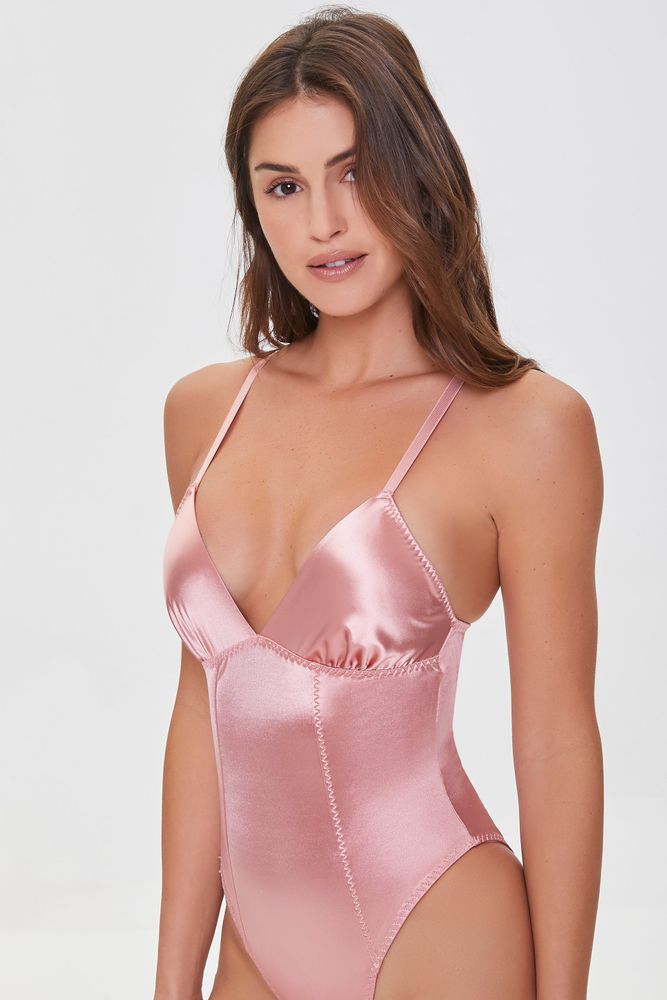 satin lingerie bodysuit