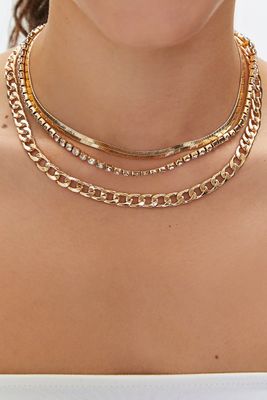 necklace layered gold