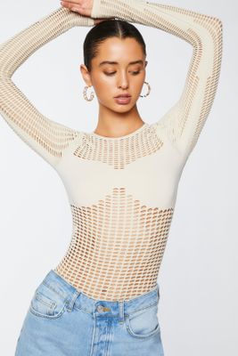 Forever 21 Sheer Mesh Long-Sleeve Bodysuit | Bramalea City Centre