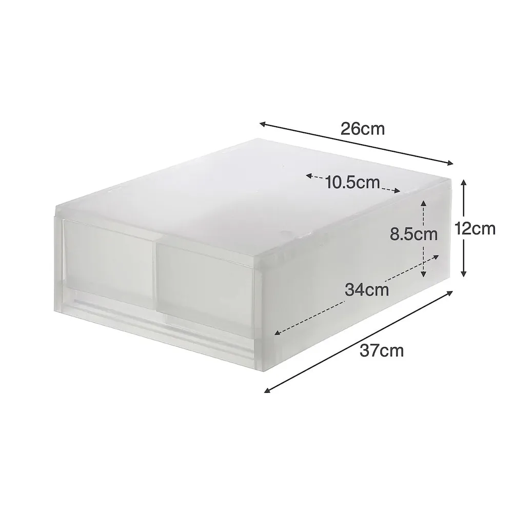 Polypropylene Storage Case Drawer Shallow with Partition (W26*D37*H12 cm)