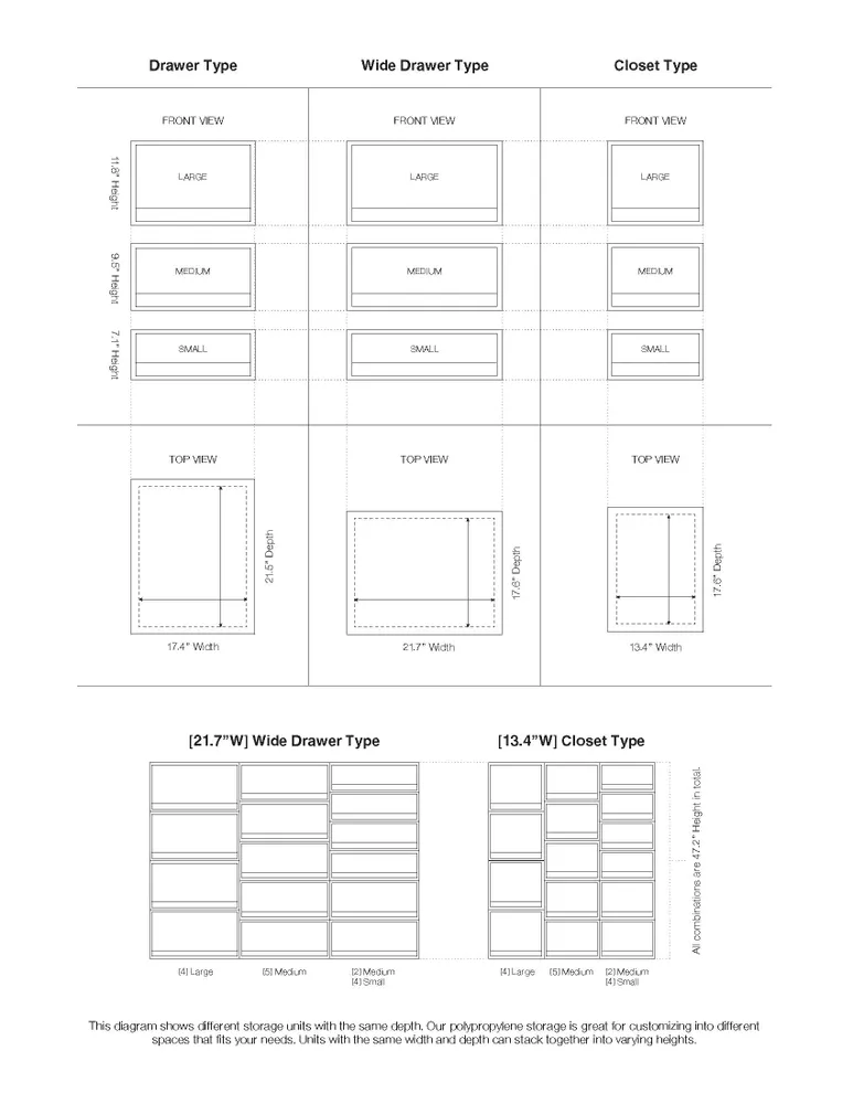 Polypropylene Storage Case Drawer (W34*D44.5 cm) Bulk Order