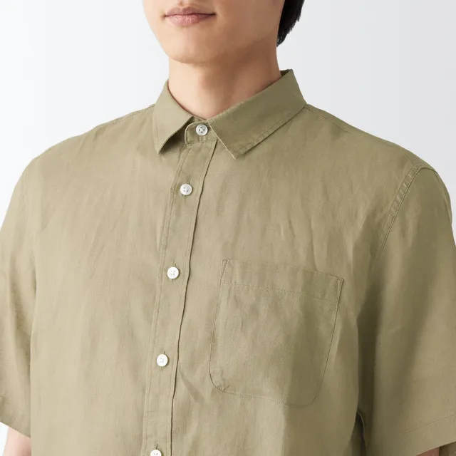 Linen Blend Volume Short Sleeve Shirt