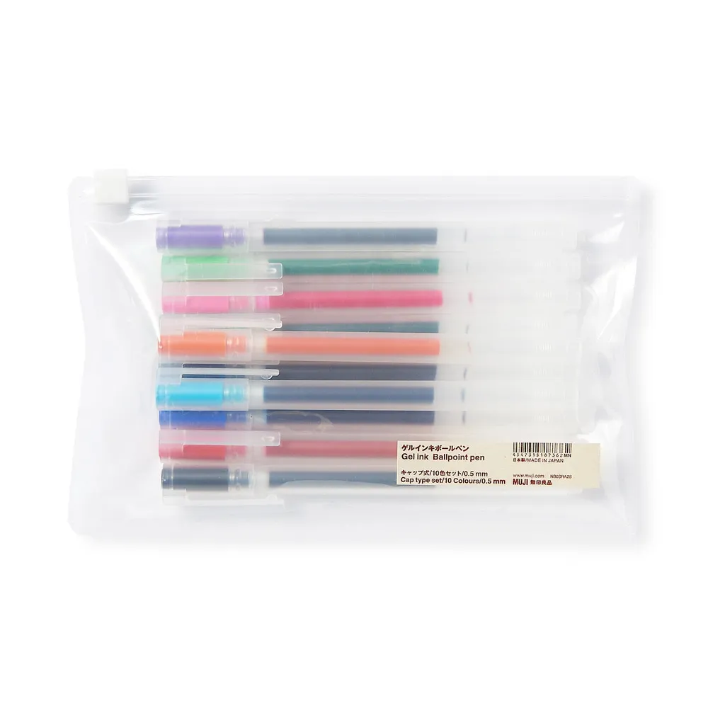 Gel Ink Cap Type Ballpoint Pen 10 Colour Set