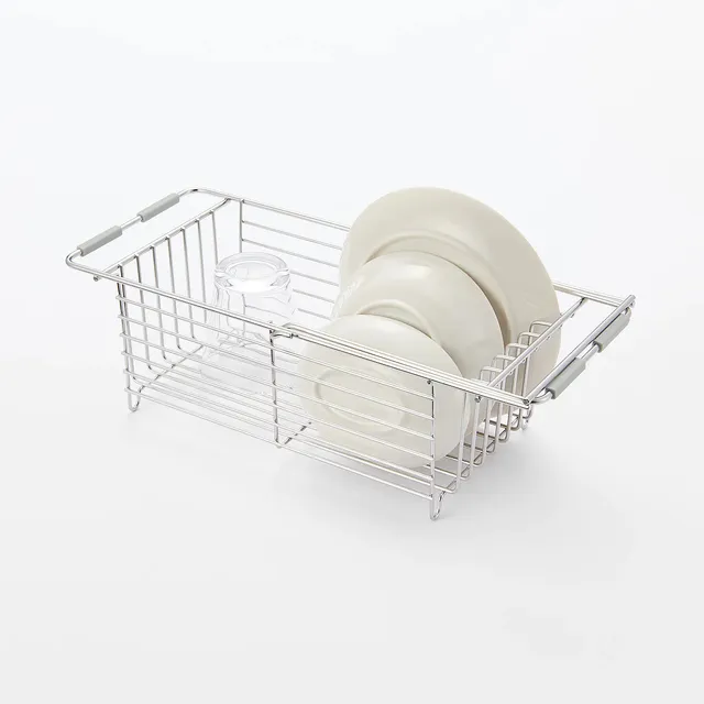 New MUJI Stainless Steel Dish Rack M 15x10x7 in, Tilting Tray 2 Way Drain JP