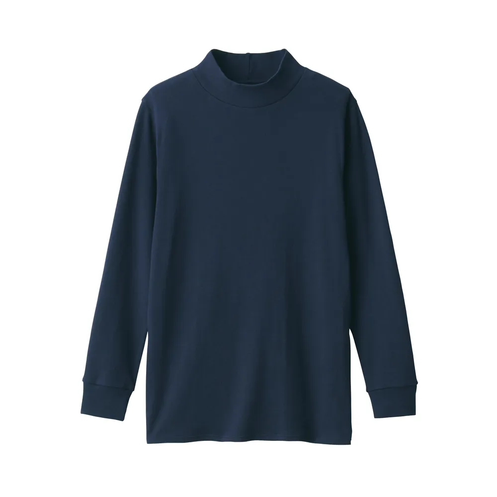 MUJI Men's Warm Mock Neck Long Sleeve T-Shirt