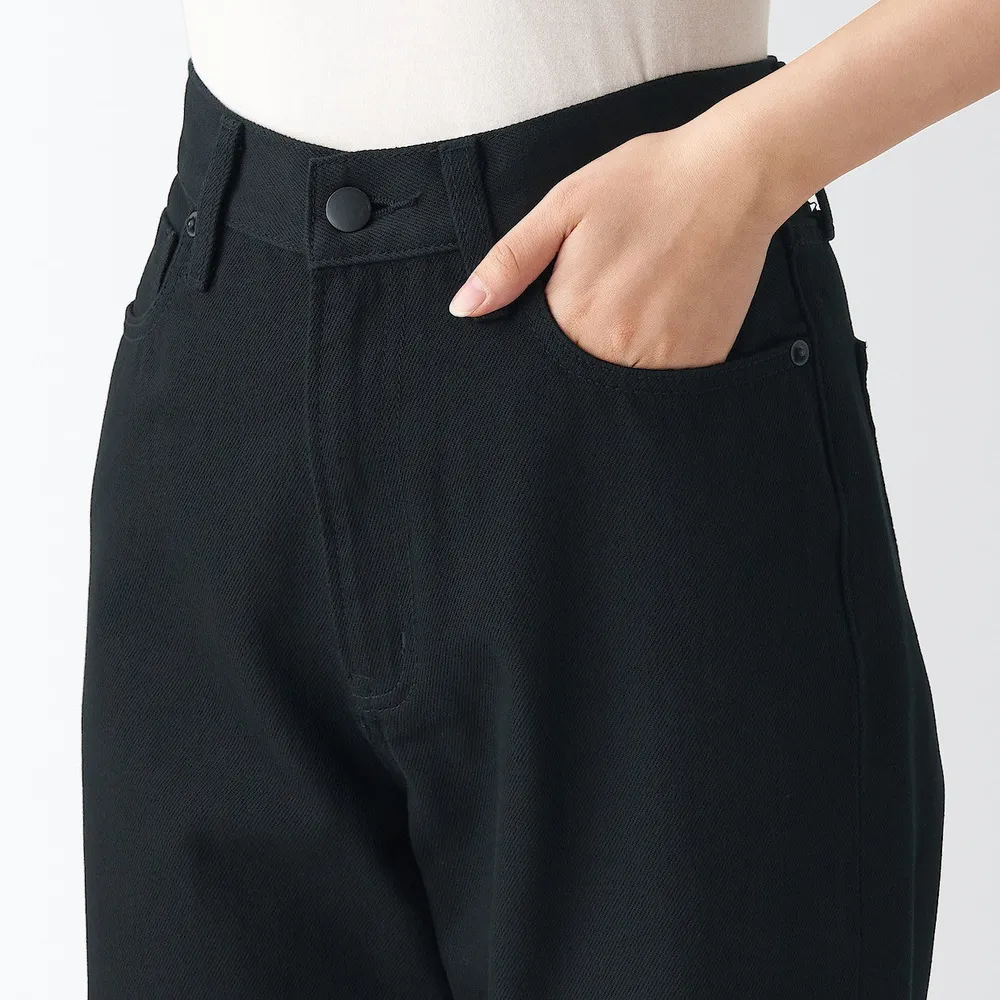 Women's Denim Regular Pants Black