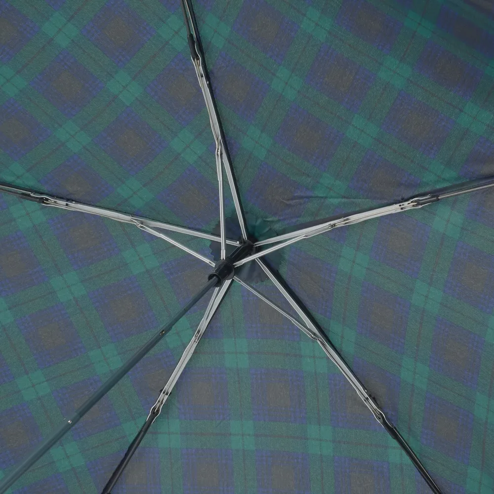 Lightweight All Weather Foldable Umbrella Dark Green Check