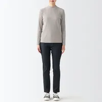 Women's Stretch Ribbed High Neck L/S T-Shirt