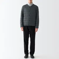 Men's Recycled Nylon Lightweight Collarless Down Jacket