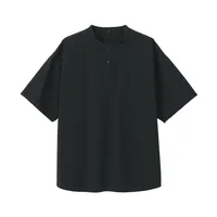 Men's Cool Touch Henley Neck Short Sleeve Woven T-Shirt