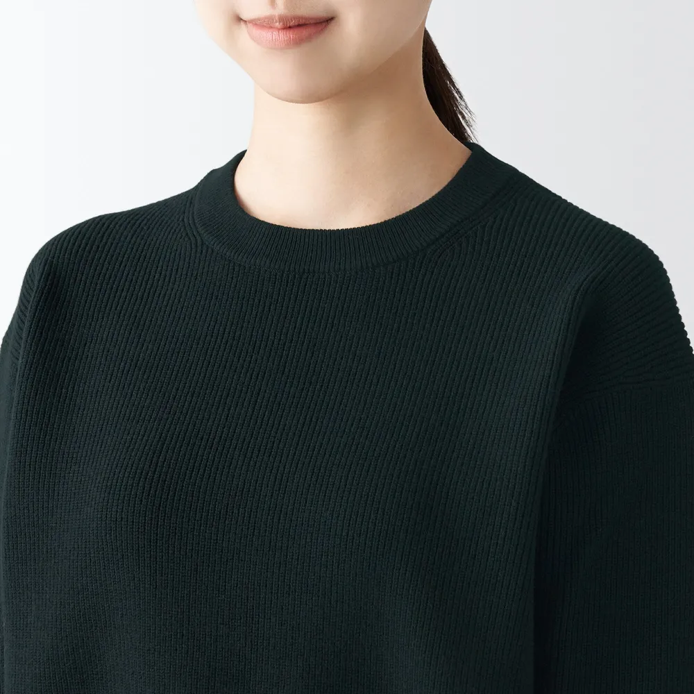 Women's Shape-Keeping Ribbed Crew Neck Sweater