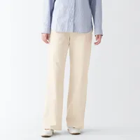 Women's 4-Way Stretch Chino Wide Straight Pants (L 31inch / 77cm)