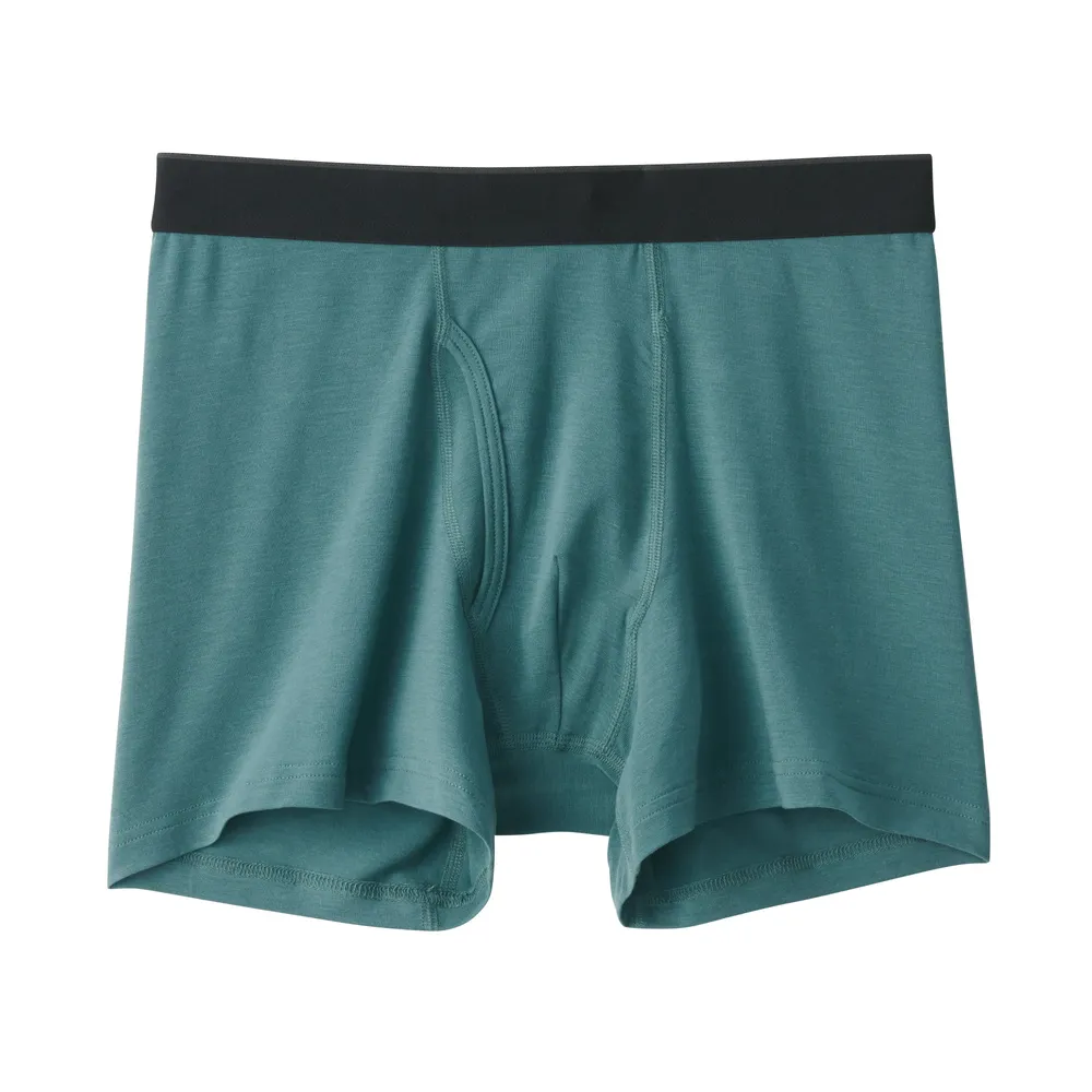 MUJI Men's Smooth Front Open Boxer Brief