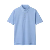Men's Cool Touch Pique Button Down Polo Shirt