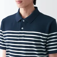 Men's Washed Pique Stripe Polo Shirt