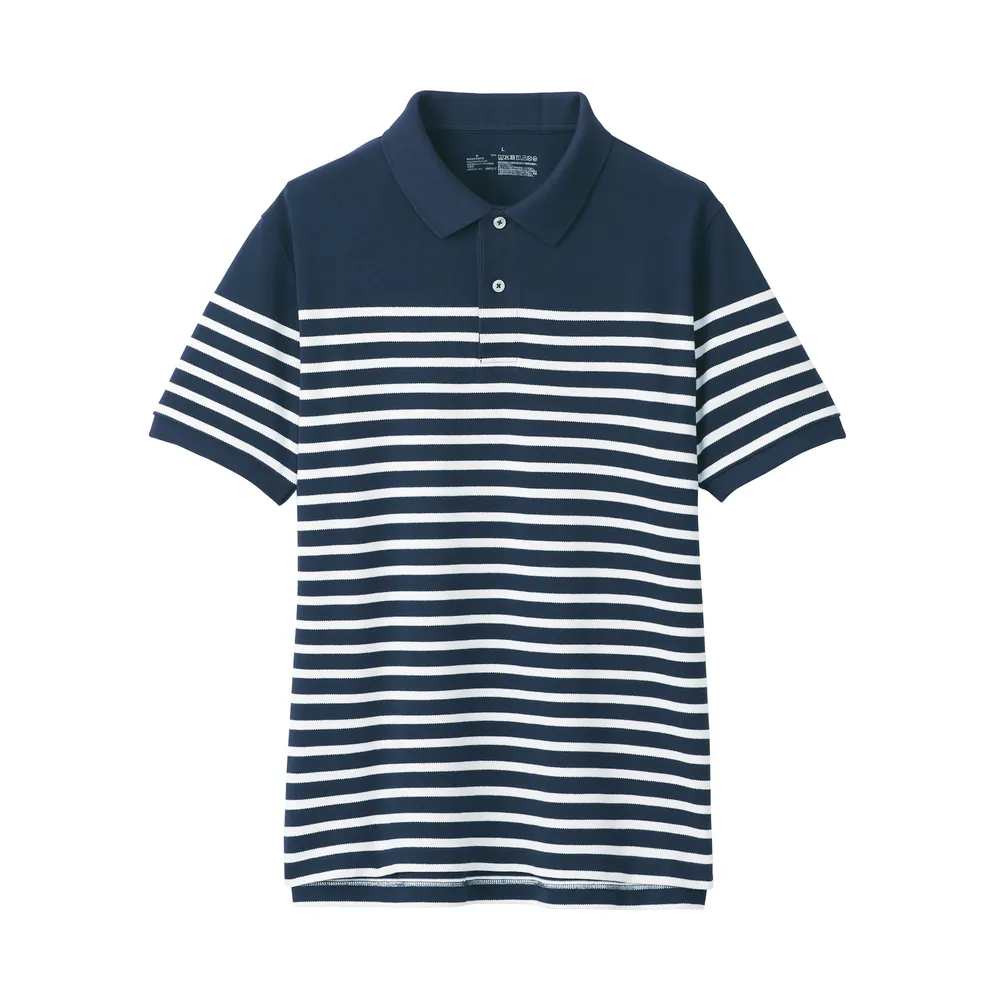 Men's Washed Pique Stripe Polo Shirt