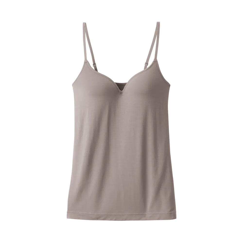 UNIQLO WOMEN SEAMLESS V NECK BRA CAMISOLE, Women's Fashion, Tops