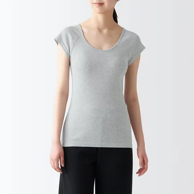 Women's Cotton Ribbed French Sleeve T-Shirt