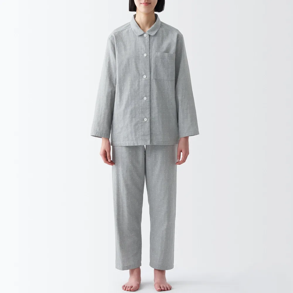 MUJI Women's Side Seamless Double Gauze Pajamas