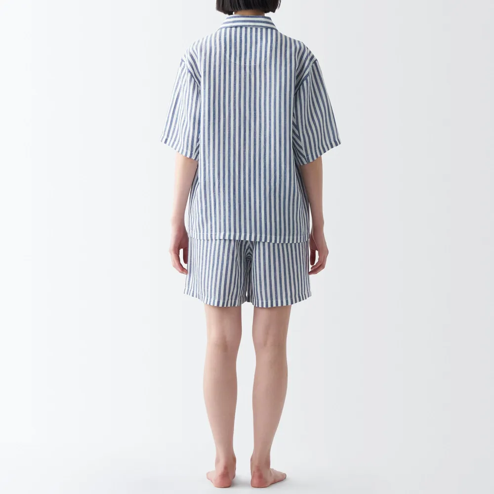 MUJI Women's Lyocell Linen Short Sleeve Pajamas