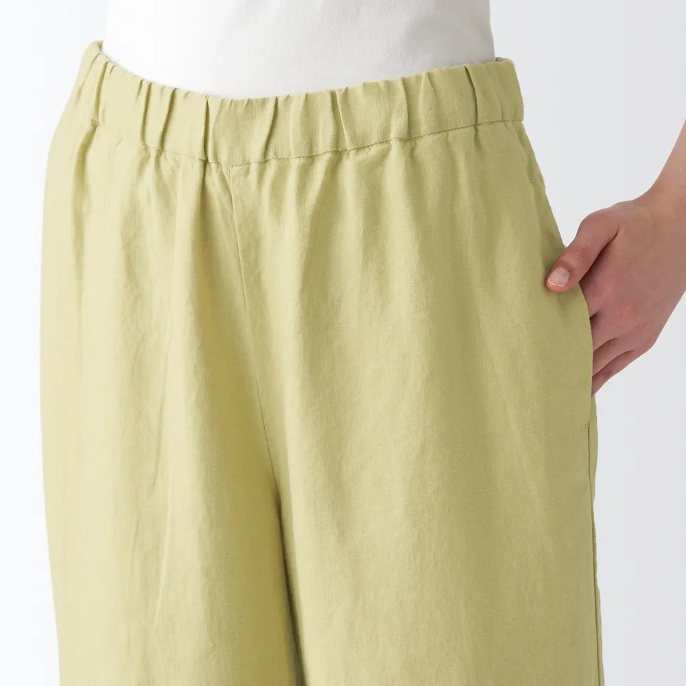 MUJI Women's Hemp Wide Pants