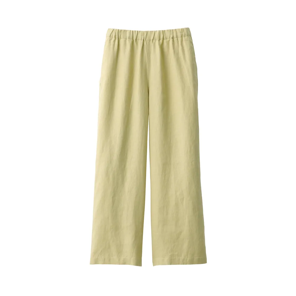 Cotton Hemp Stretch Wide-Leg Pant