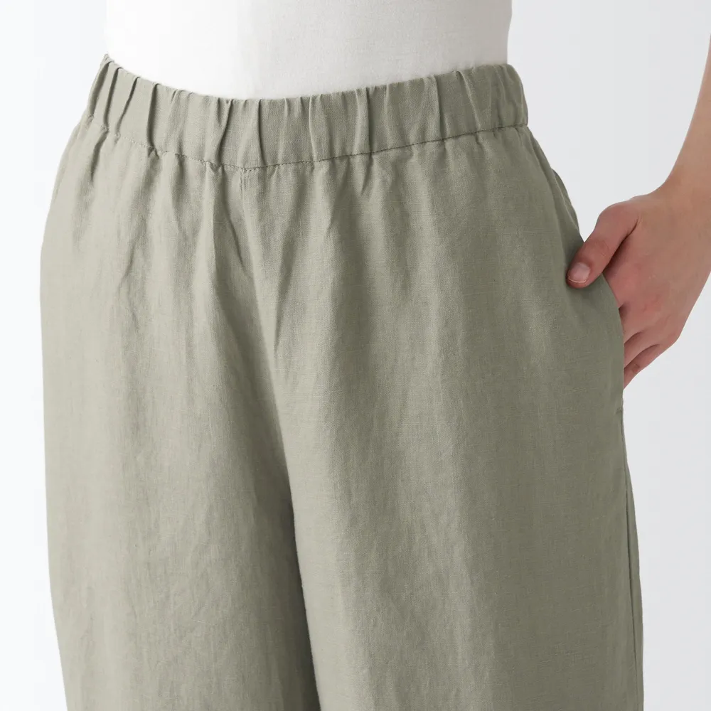 MUJI Women's Hemp Wide Pants