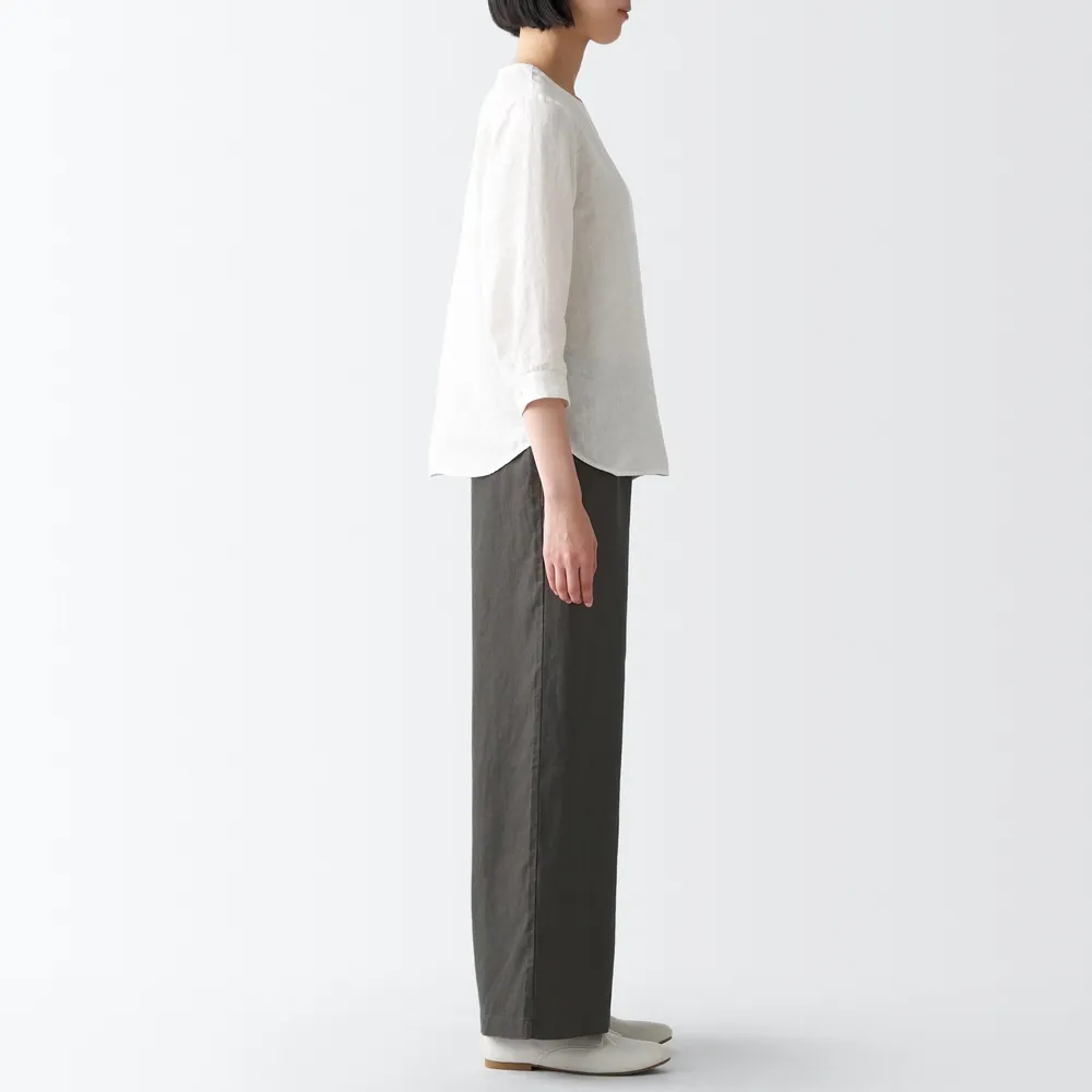 MUJI Women's Hemp Wide Pants