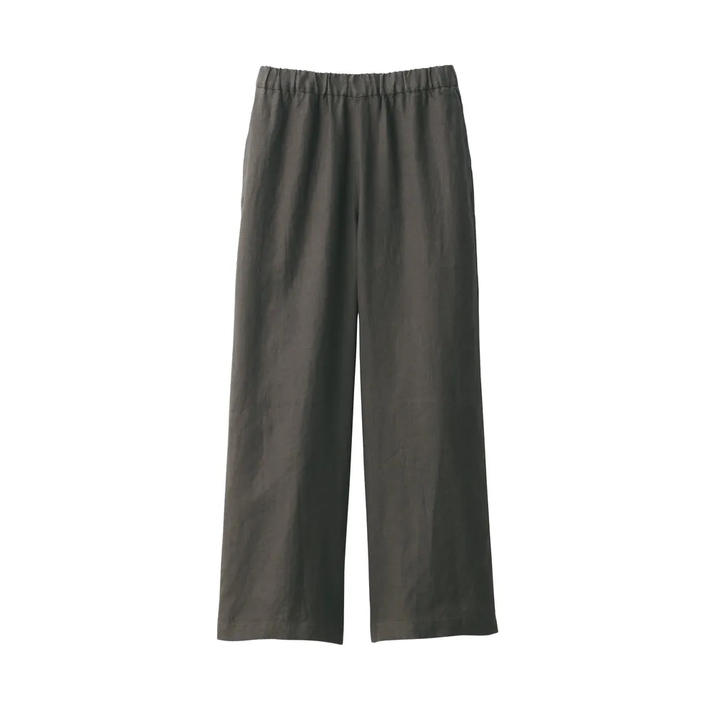 MUJI Women's Hemp Wide Pants