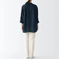 Women's Washed Hemp 3/4 Sleeve Tunic Shirt