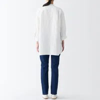Women's Washed Hemp 3/4 Sleeve Tunic Shirt