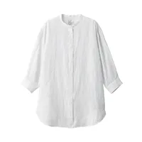 Women's Washed Hemp 3/4 Sleeve Tunic Shirt